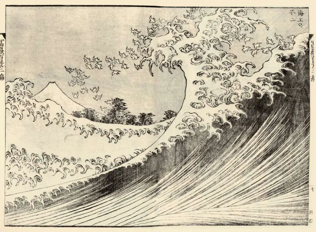 Japan Art: The Big Wave From 100 Views Of The Fuji 2nd Volume