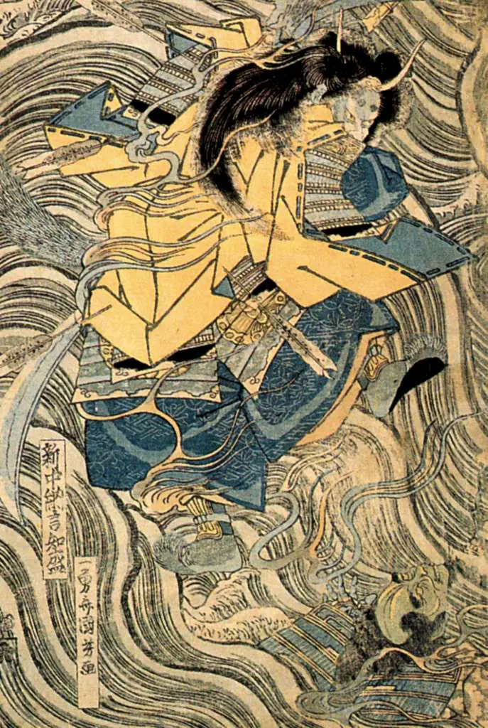Japan Art: The Ghost Of Taira Tomomori Daimotsu Bay Detail