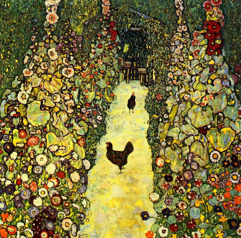 Klimt: Garden Path With Chickens
