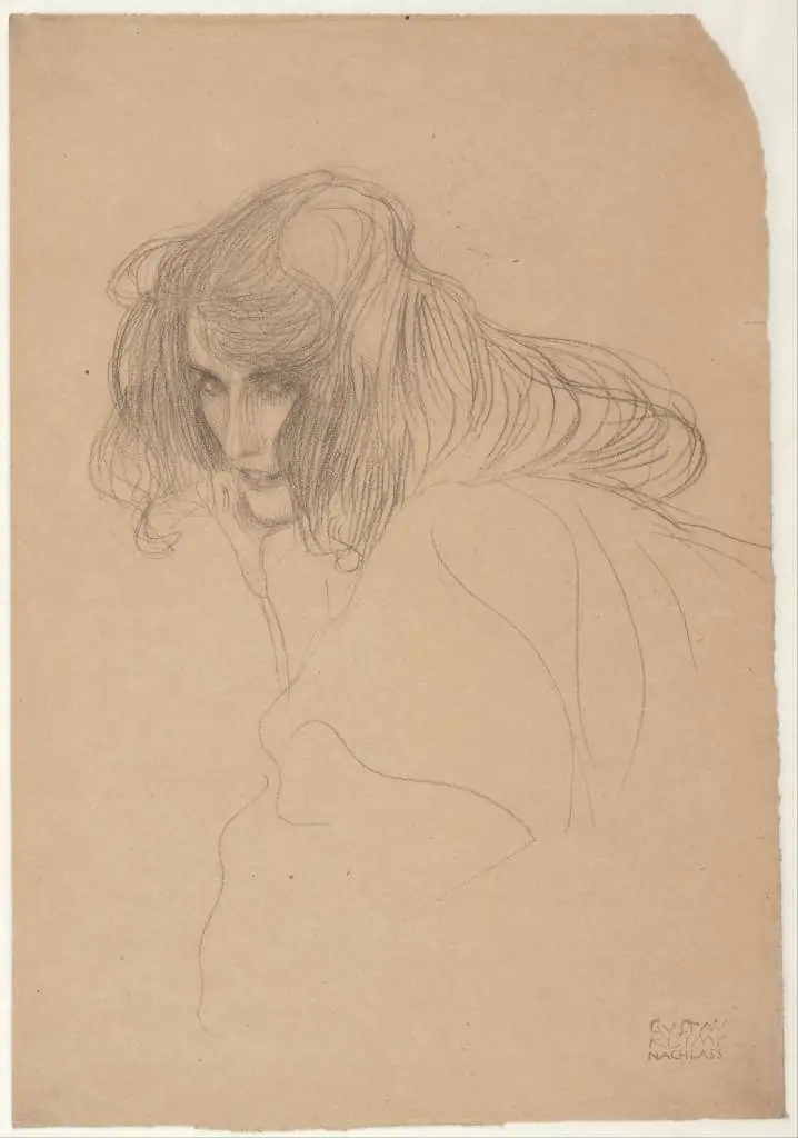 Klimt: Head Of A Woman In Three-quarter Profile
