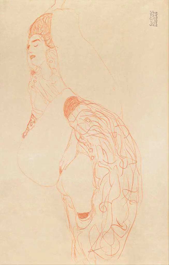 Klimt: Reclining Semi-nude (masturbating)