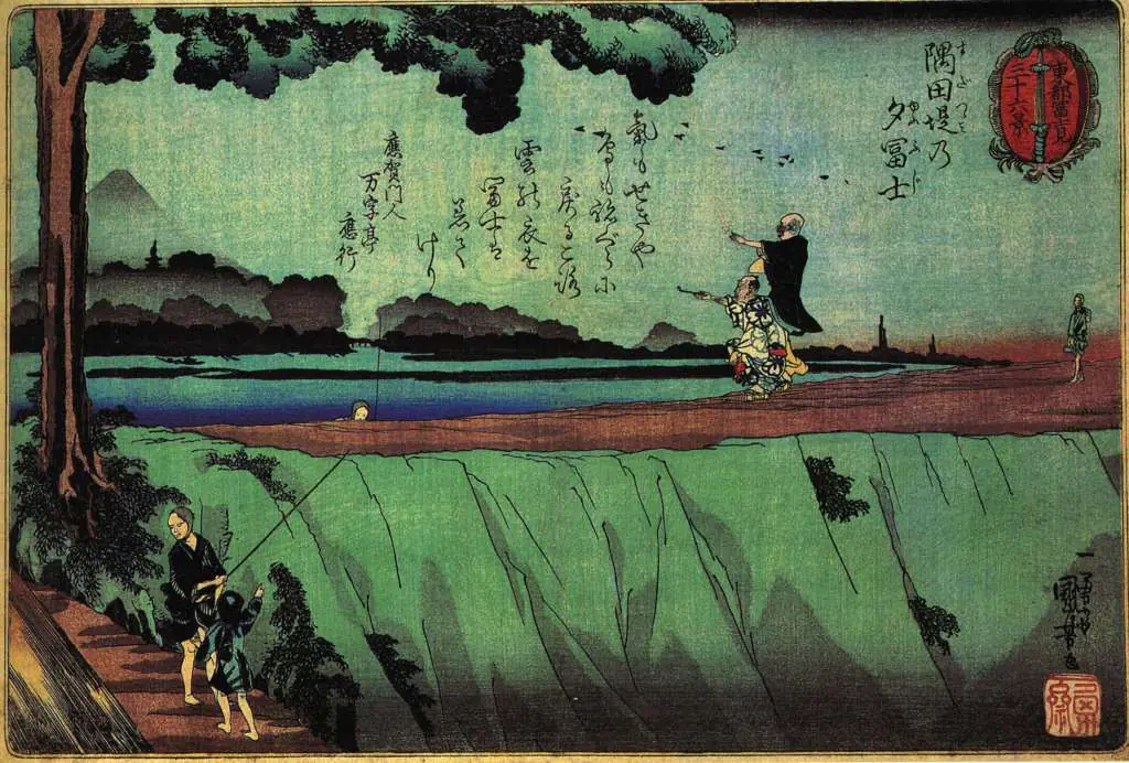 Kuniyoshi: Mt Fuji From Sumida