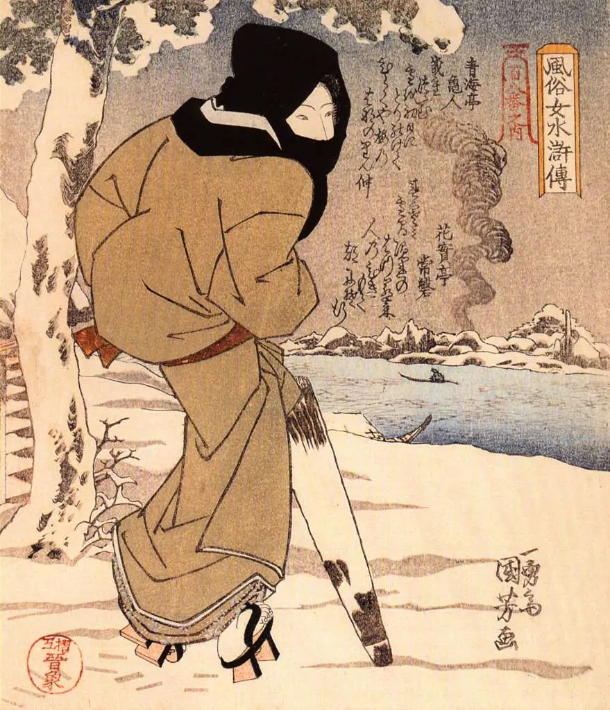 Kuniyoshi: Women Walking In The Snow 2