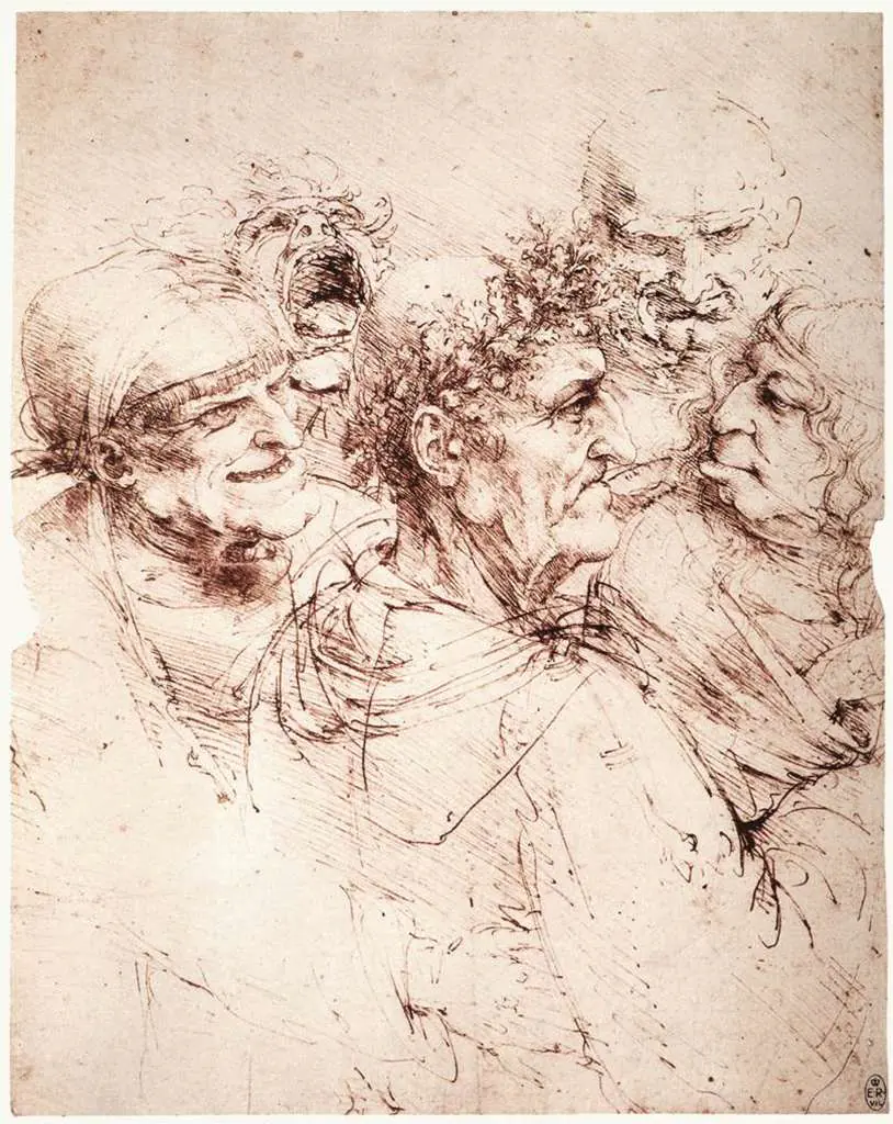 Leonardo Drawings & Studies: 055heads