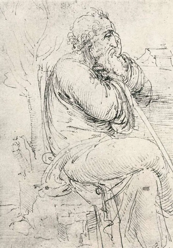 Leonardo Drawings & Studies: 08seated
