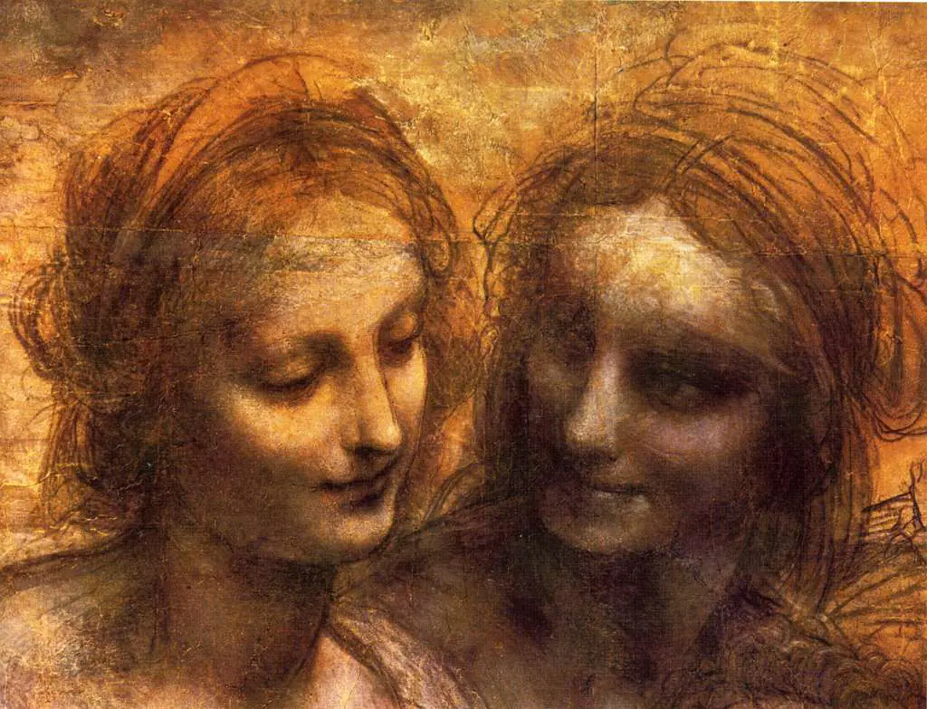 Leonardo Drawings & Studies: Anna Selbdritt Detail