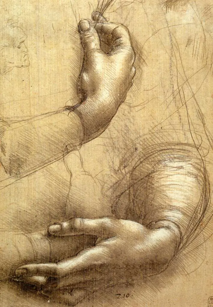 Leonardo Drawings & Studies: Arm And Hand Studies