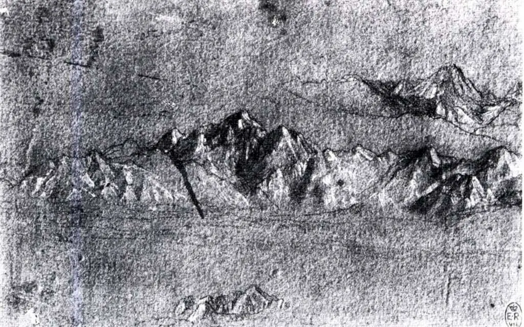 Leonardo Drawings & Studies: Chain Of Mountains