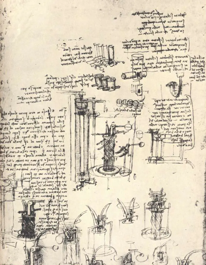 Leonardo Drawings & Studies: Drawing Of A Machine