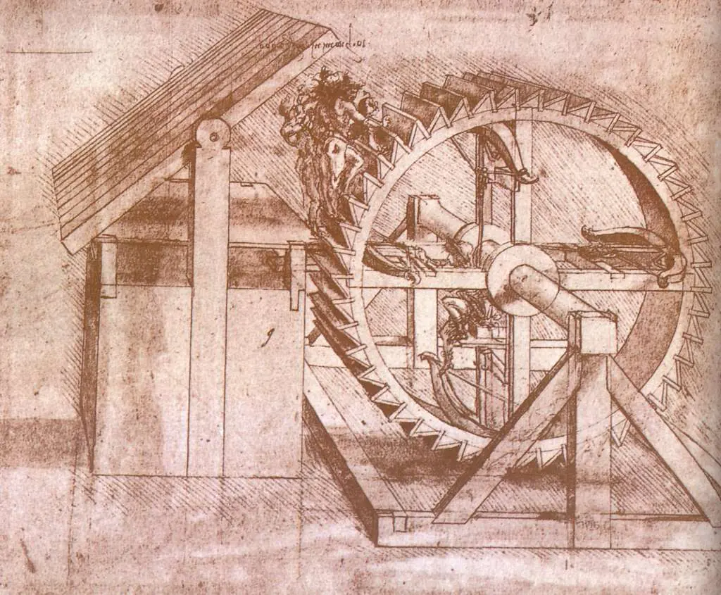 Leonardo Drawings & Studies: Drawing Of A Machine3