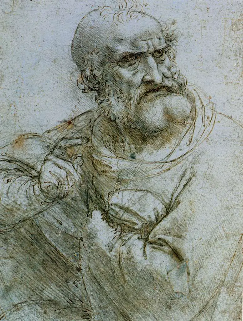 Leonardo Drawings & Studies: Figure Study