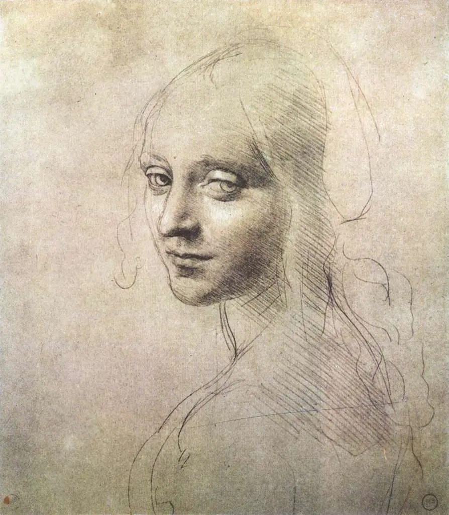 Leonardo Drawings & Studies: Head Of A Girl