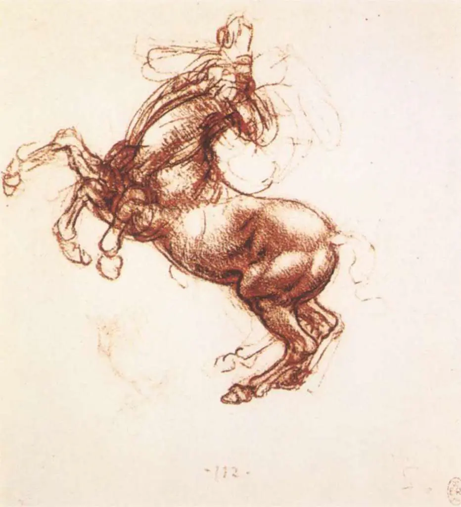 Leonardo Drawings & Studies: Rearing Horse