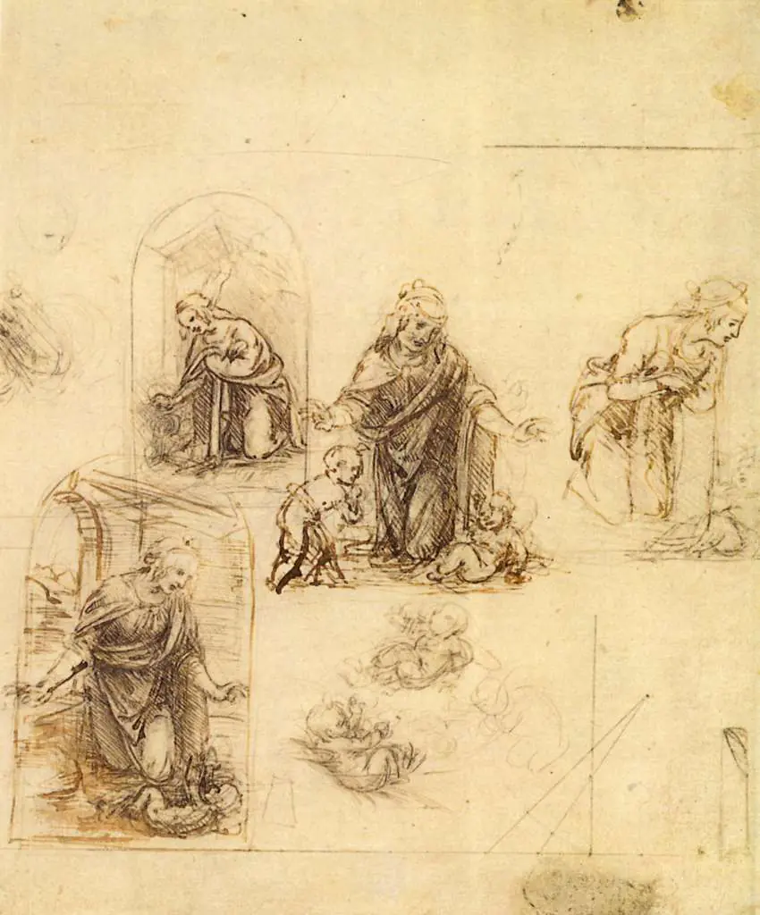 Leonardo Drawings & Studies: Studies For A Nativity1