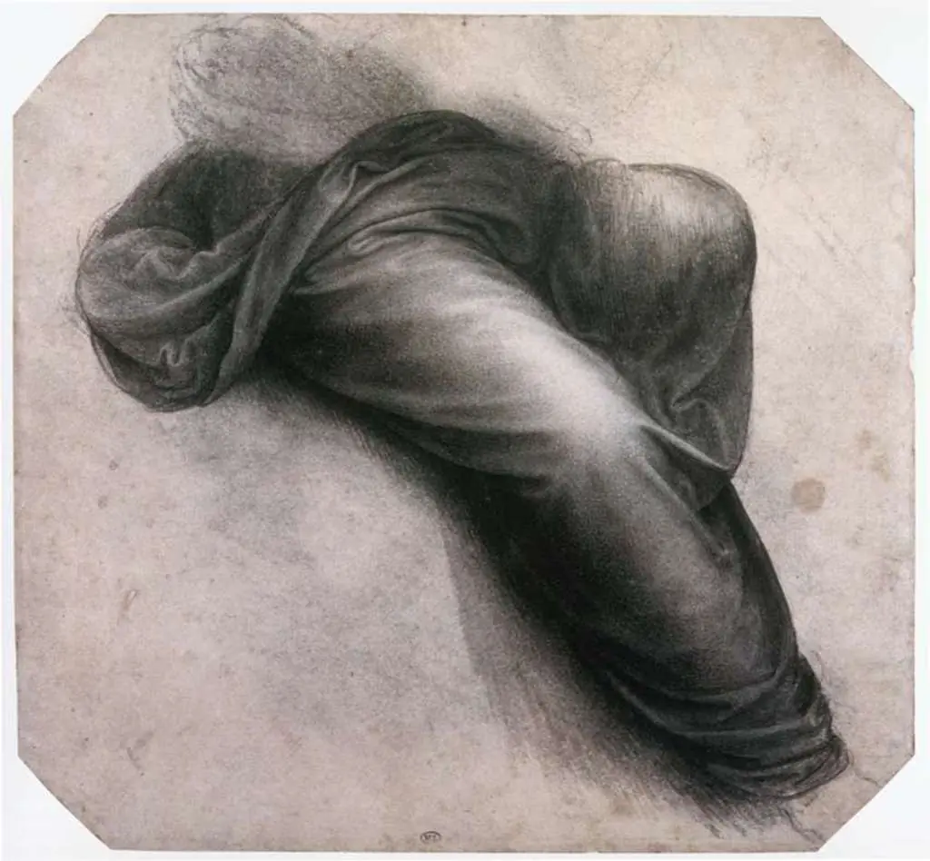 Leonardo Drawings & Studies: Study For Madonna And Child With St Anne Drapery Over The Legs