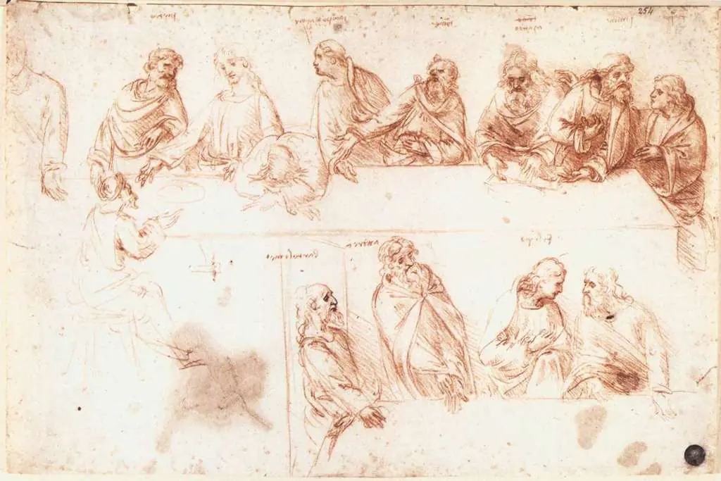 Leonardo Drawings & Studies: Study For The Last Supper2
