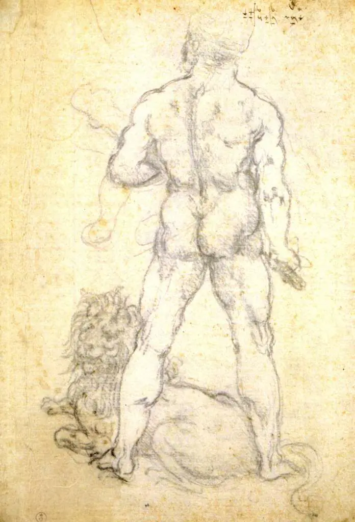 Leonardo Drawings & Studies: Study Of Hercules With Lion