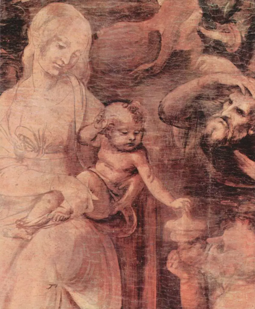 Leonardo Paintings: Adoring Of The Three Kings Detail4