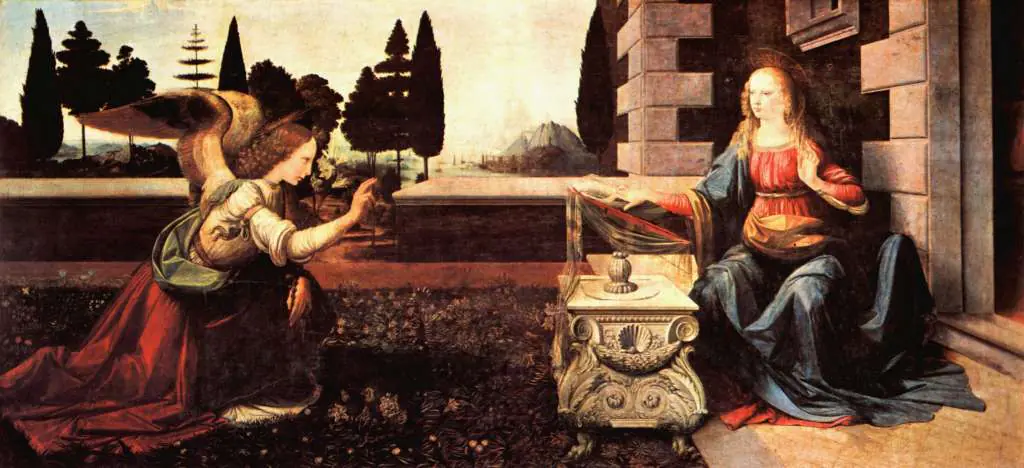 Leonardo Paintings: Annunciation To Maria
