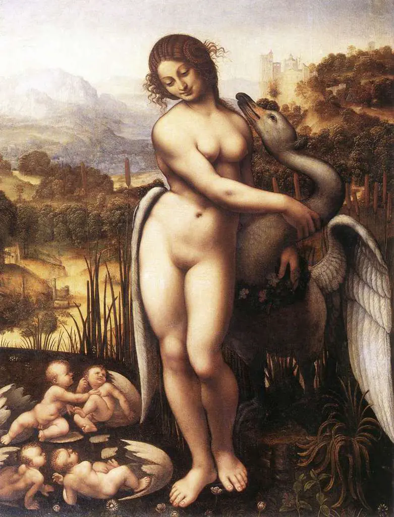 Leonardo Paintings: Leda And The Swan 1505 10