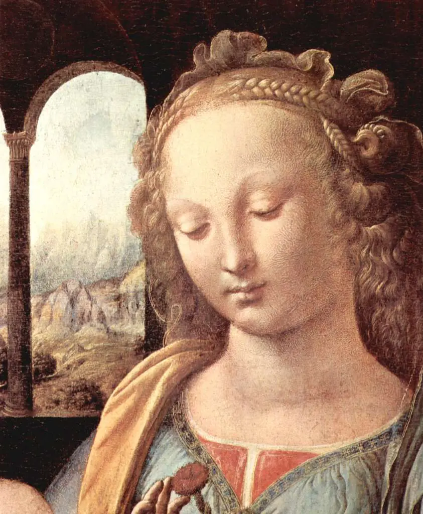 Leonardo Paintings: Madonna And Baby Detail
