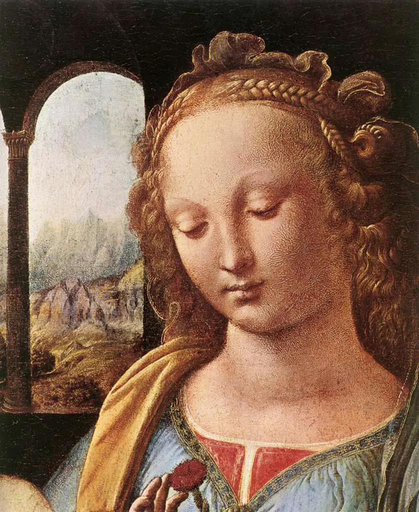 Leonardo Paintings: The Madonna Of The Carnation Detail1