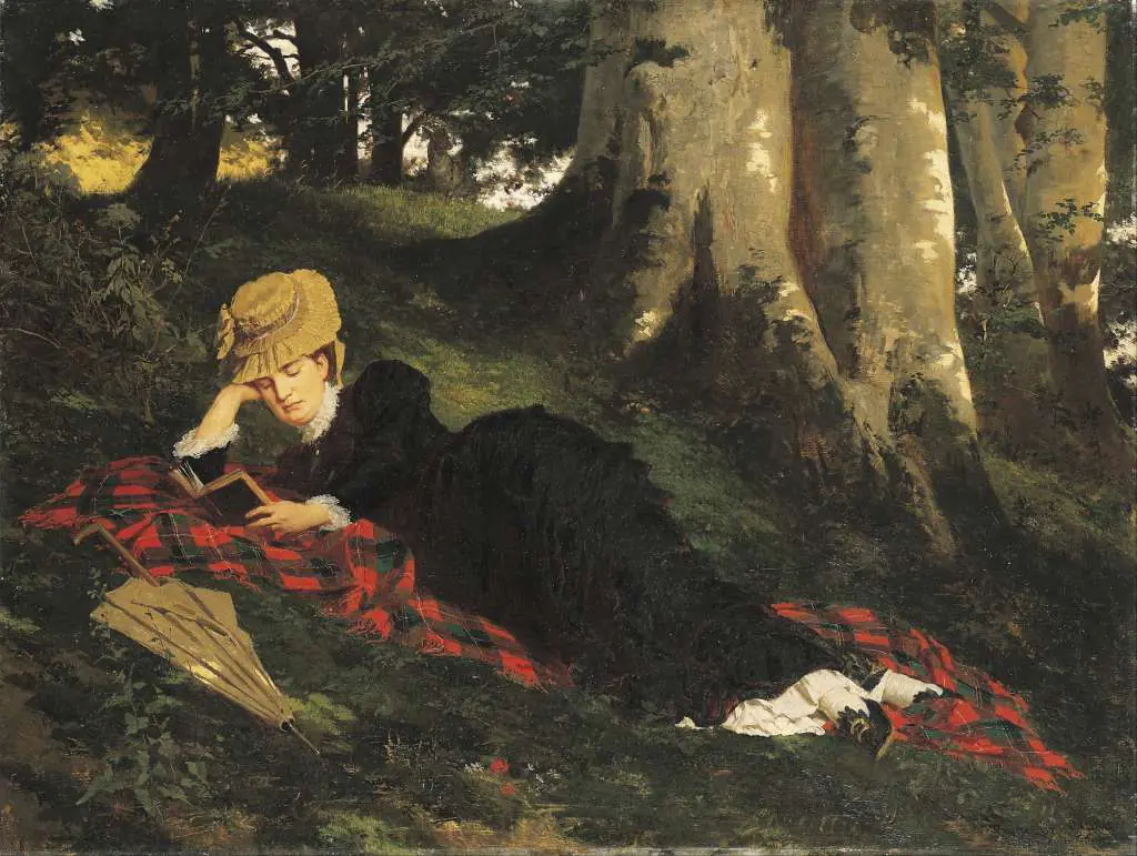 Magyar festők: Benczur - Woman Reading In A Forest
