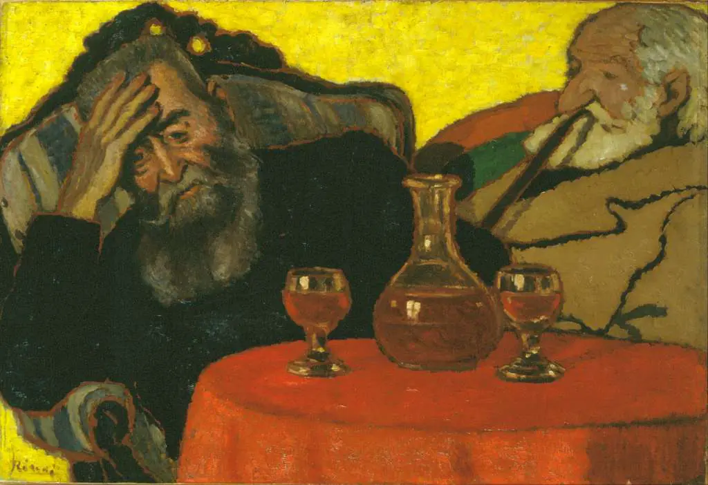 Magyar festők: Rippl-Ronai - My Father And Piacsek With Red Wine