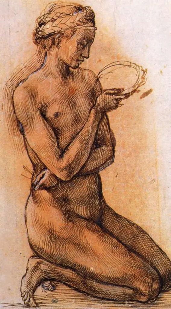 Michelangelo: Kneeling Girl
