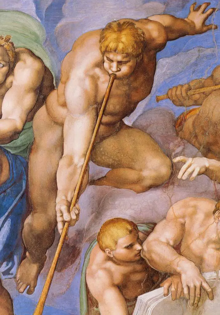 Michelangelo: Last Judgement Detail Angels With Trumpets5
