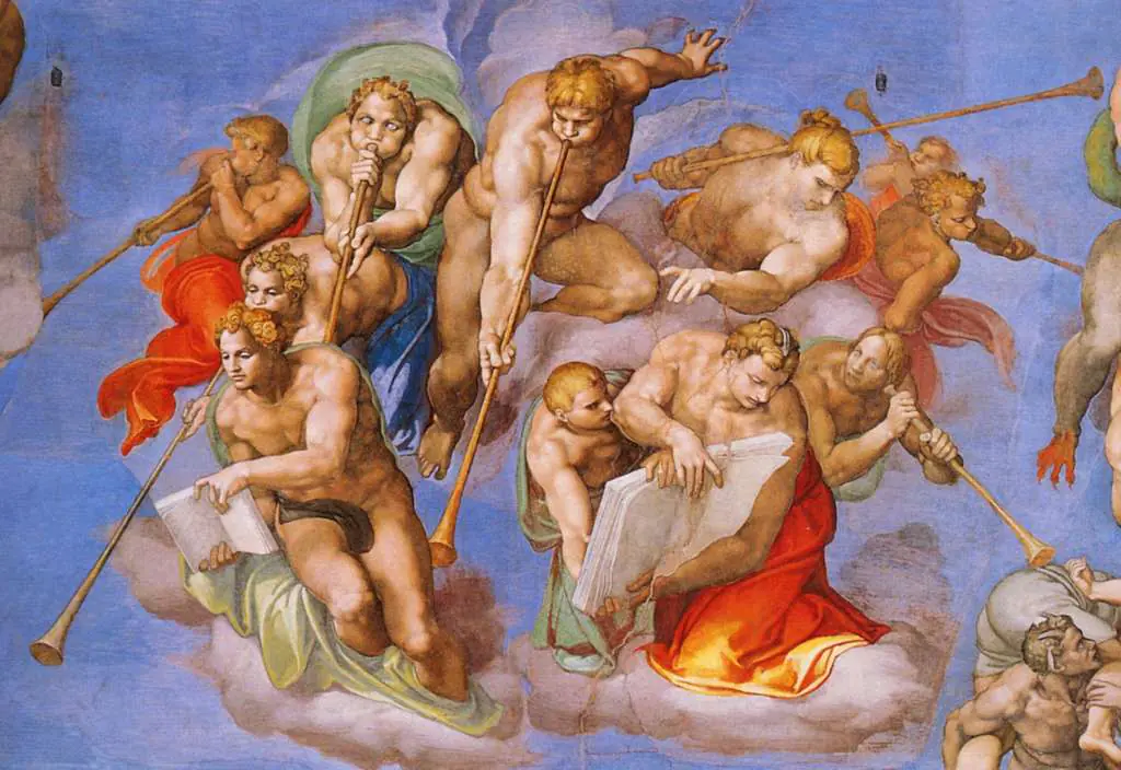 Michelangelo: Last Judgement Detail Angels With Trumpets6