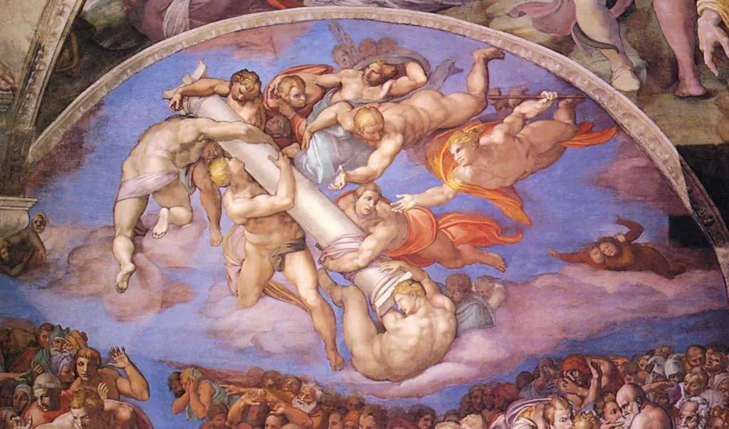 Michelangelo: Last Judgement Detail Scourge Column2