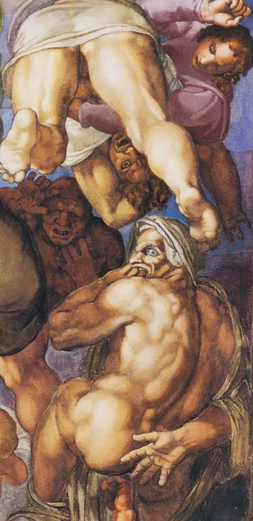 Michelangelo: Last Judgement Detail Descending Damned5
