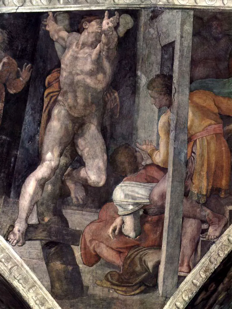 Michelangelo: The Crucifixion Of Hamam Detail