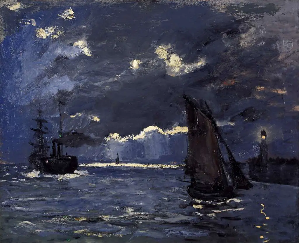 Monet: A Seascape Shipping By Moonlight
