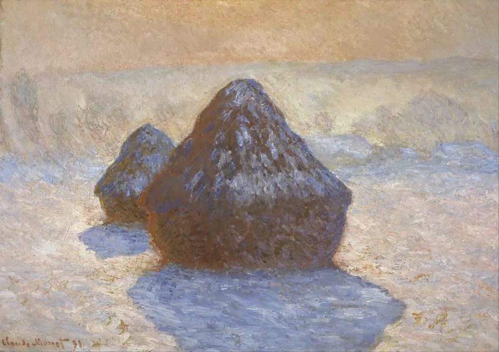 Monet: Haystacks- Snow Effect