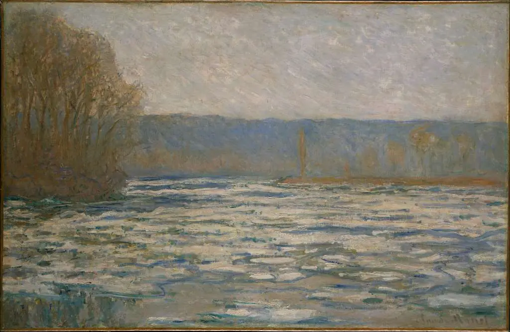 Monet: Ice Breaking Up On The Seine Near Bennecourt