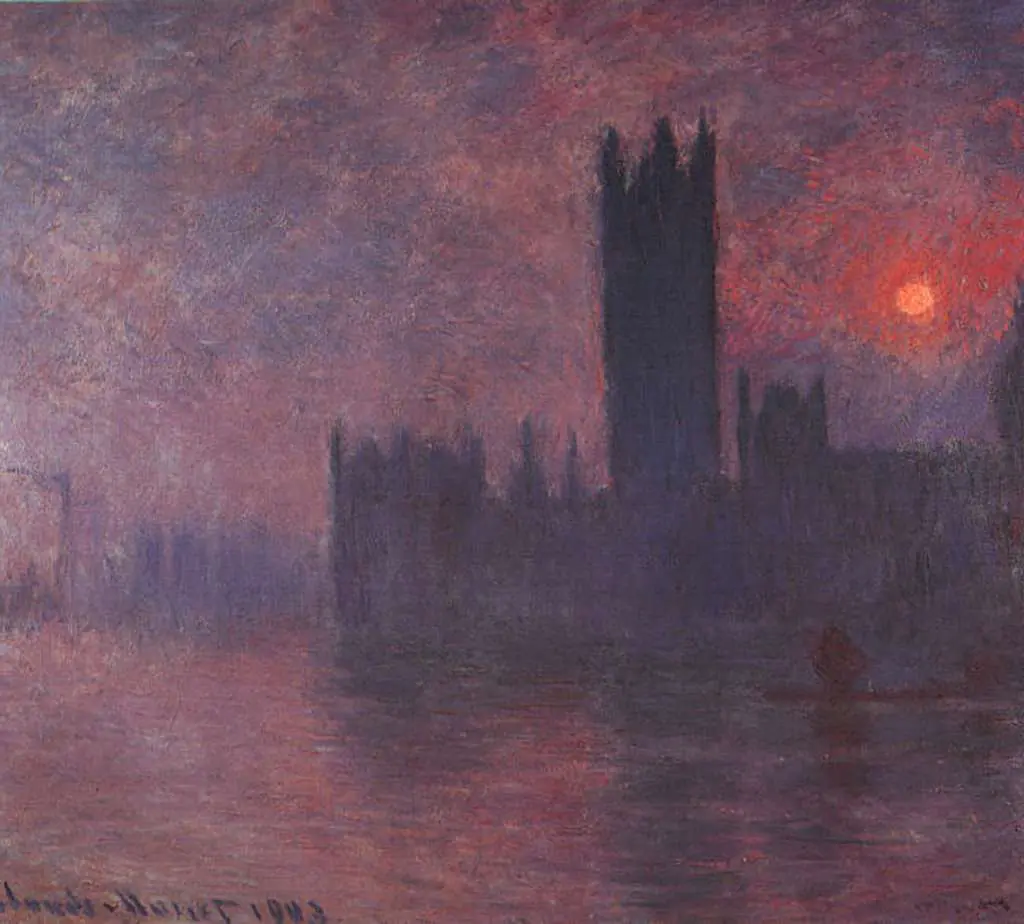 Monet: London Houses Of Parliament At Sunset
