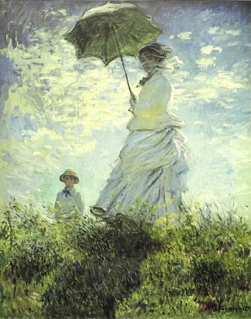 Monet: On The Rock Cliff Madame Monet And Her Son Jean