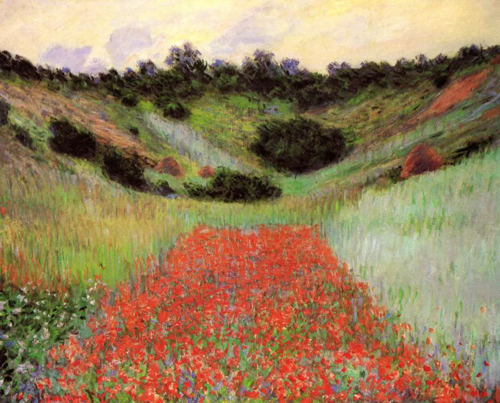 Monet: Poppy Field Of Flowers In A Valley At Giverny