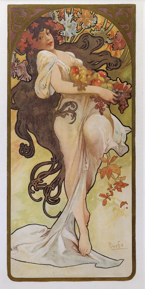 Alfons Mucha: The Four Seasons Autumn 1896