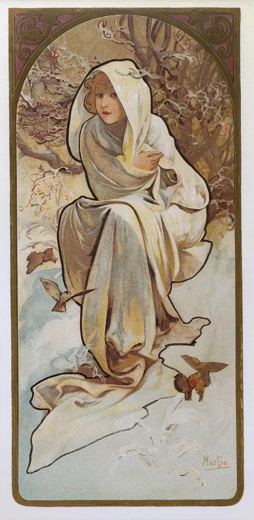 Alfons Mucha: The Four Seasons Winter 1896
