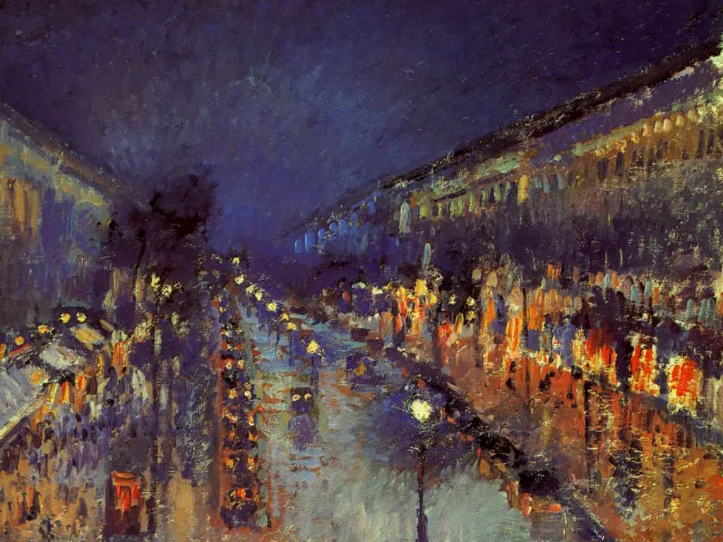 Pissarro: Boulevard Montmartre Night