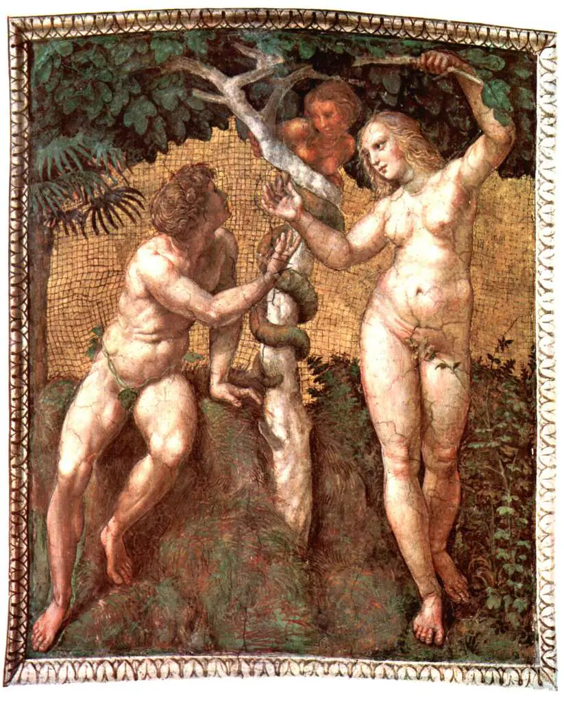 Raphael: Adam And Eva Stanza Della Segnatura