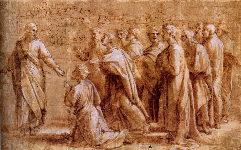 Raphael: Jesus And Sheep Study