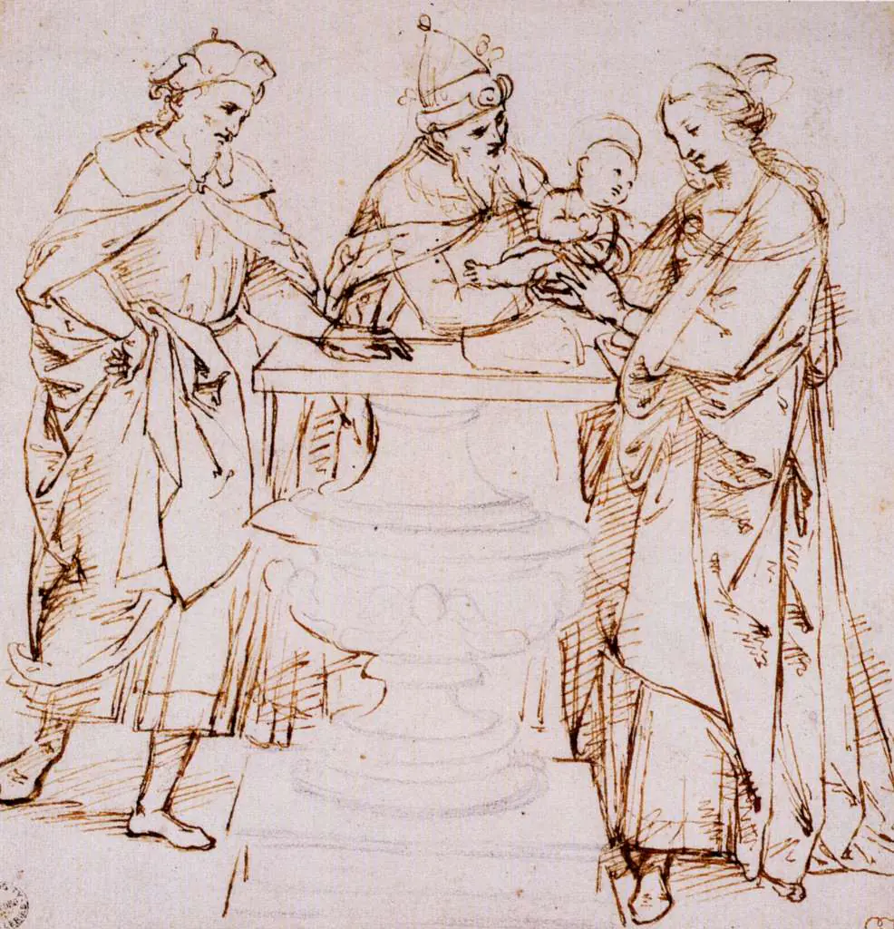 Raphael: Study For Jesus In The Temple