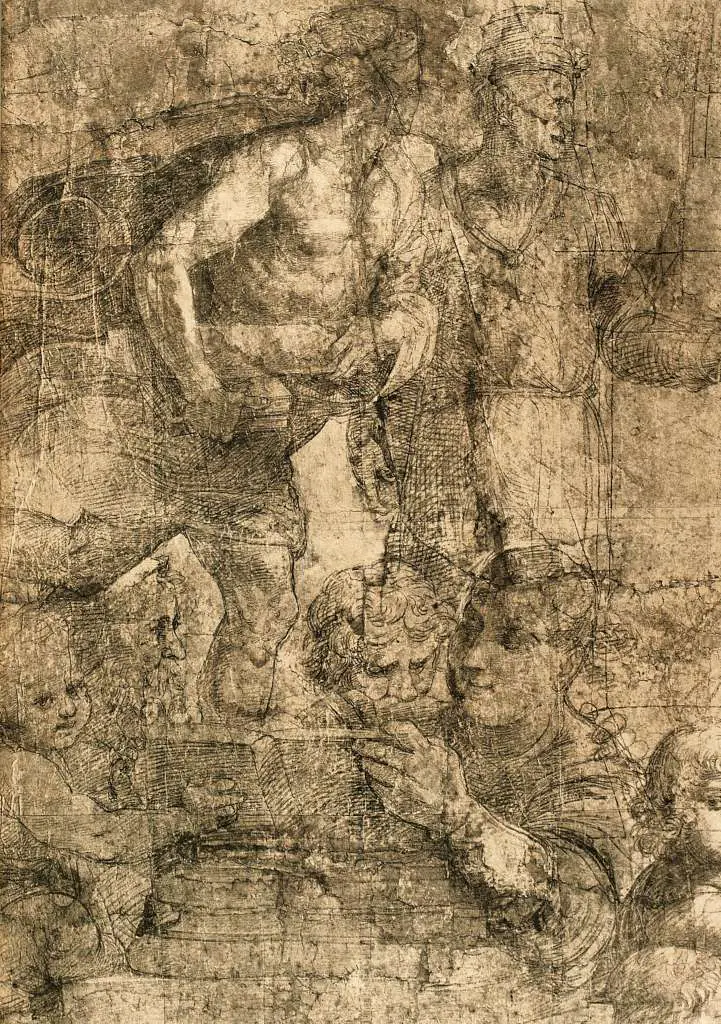 Raphael: Two Men Behind Another Group