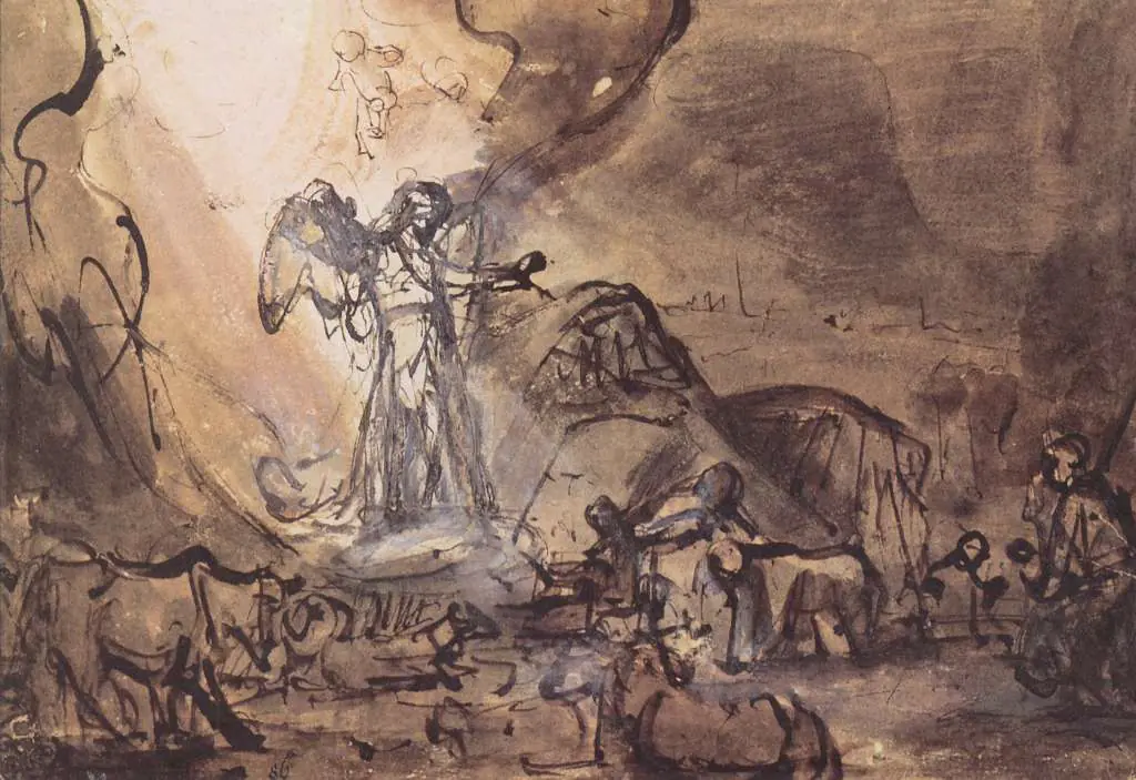 Rembrandt: An Angel Appearing To The Shepherds