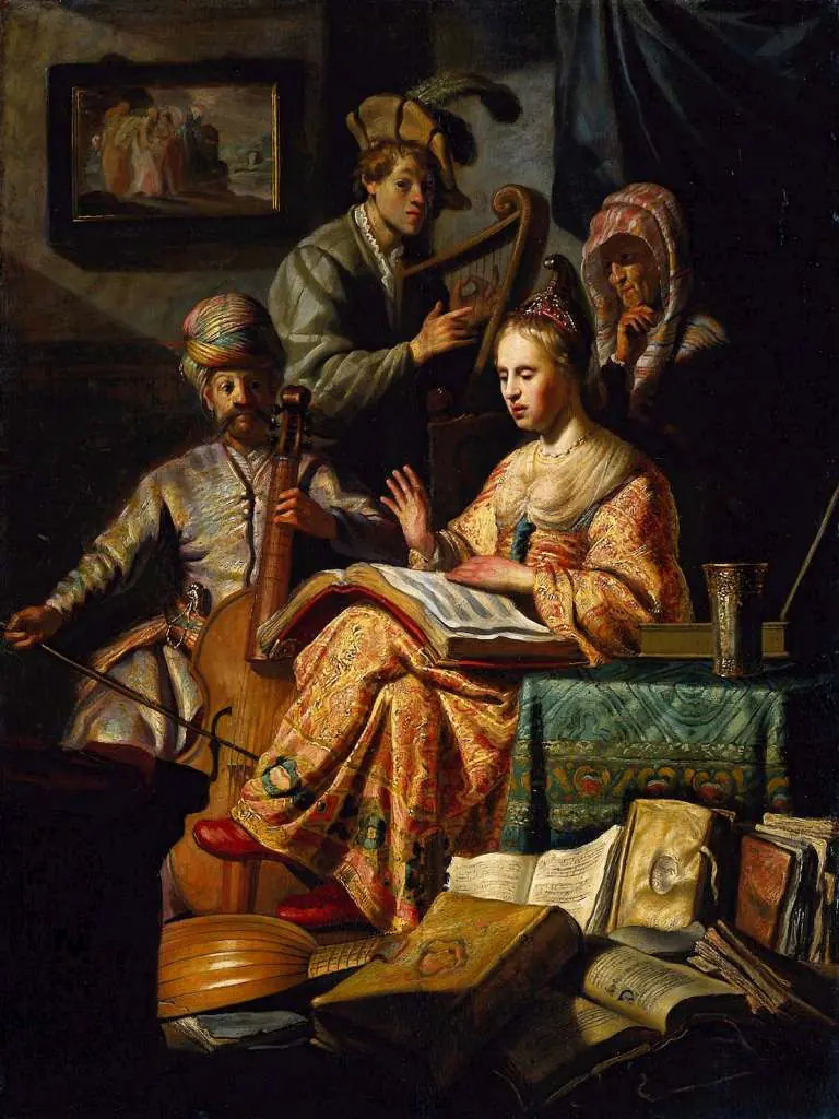 Rembrandt: Group Of People Playing Music