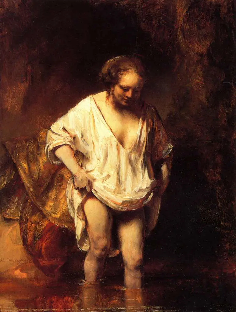 Rembrandt: Hendrickje Bathing In A River